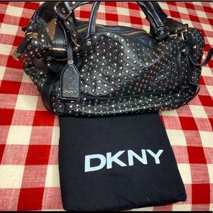 DKNY leather studded handbag